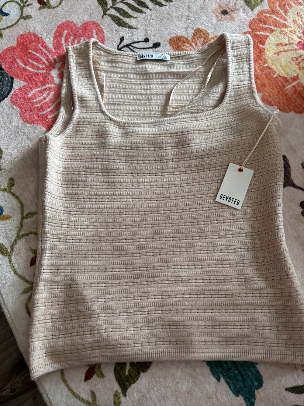 Devoted Beige Knit Tank Top - Sleeveless Sweater